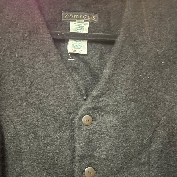 COMRAGS Vintage Wool & Mohair Blend Cardigan Jacket - Made in Canada - Black NWT - Picture 6 of 14